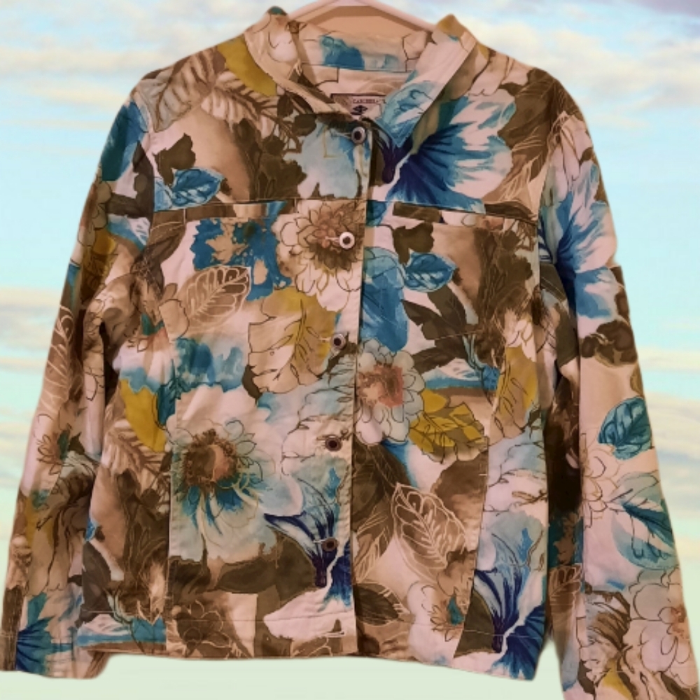 Caribbean Joe Let Go Floral Hawaiian Jacket